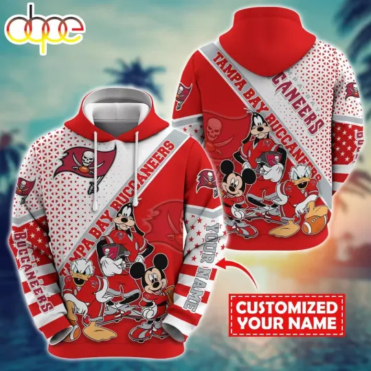 Tampass Team Buccaneers Cartoon Character Hoodie, Men and Women Hoodie