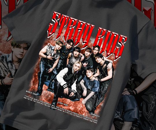 Stray Kids Vintage Tour T-Shirt | Retro K-Pop Concert Tee | SKZ World Tour Merch | 90s Bootleg Style Graphic Shirt