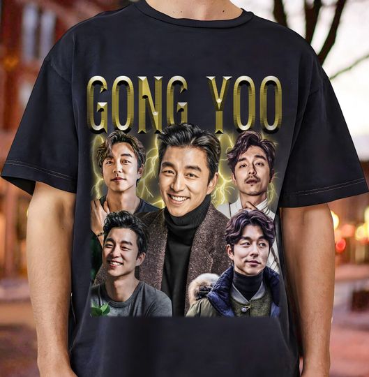 Discover Gong Yoo Vintage Bootleg T-Shirt  Retro K-Drama Icon Graphic Tee  Classic Korean Actor Streetwear Aesthetic
