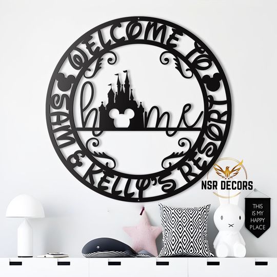 Personalized Disney Castle Metal Sign, Mickey Home Metal Sign, Mickey Head Home Decor, Magical Home Castle Decor, Disney Anniversary Gifts