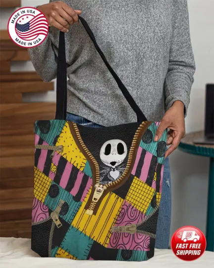 Jack Skellington Tote Bag, Jack Skellington Nightmares Handbag Gift