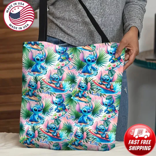 Discover Personalized Stitch Tote Bag, Stitch Ohana Handbag, Stitch Lovers Gift Bag