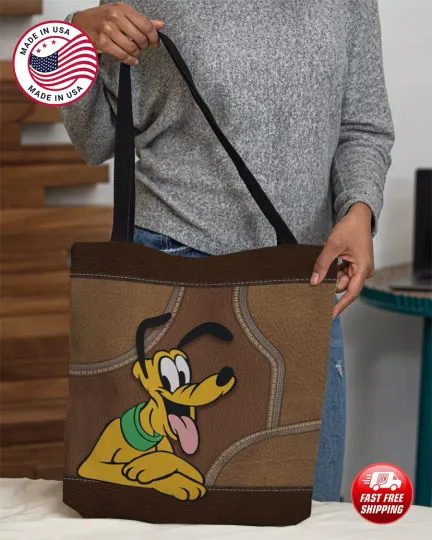 Pluto Tote Bag, Funny Pluto Handbag, Disney Pluto Lovers Gift Bag