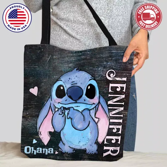 Discover Personalized Stitch Tote Bag, Stitch Ohana Handbag, Stitch Lovers Gift Bag