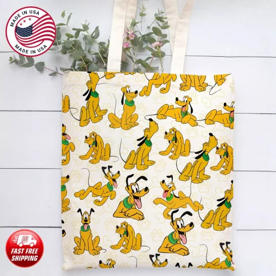 Pluto Tote Bag, Funny Pluto Handbag, Disney Pluto Lovers Gift Bag