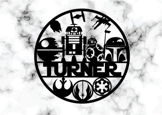 KuttyArts Star Wars Family Metal Sign, Personalized Star Wars Family Name Sign,Wall decor,Wall Art,Star Wars Sign, Star Wars Inspired Gifts