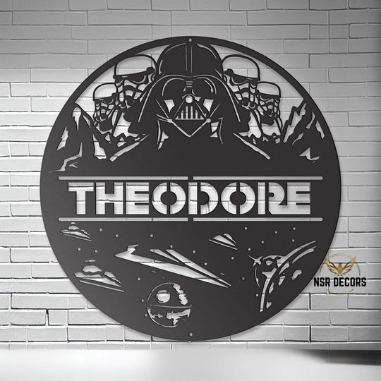 Custom Darth Vader Metal Sign, Inspired Star Wars Hanging, Darth Vader Door Hanger, Sith Lord Themed Dcor, Galactic Empire Wall Art