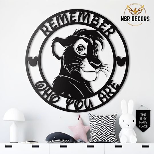 Remember Who You Are Metal Sign, Lion King Inspired Themed Sign, Nursery Room Wall Art, Disney Birthday Room Decor, Disney Classroom gifts