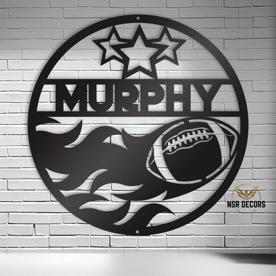 Personalized Football Athlete Metal Name Sign, Sports Name Sign, Gift For USA Football Players, Sports Wall Art, Boy's Room Sign, Coach Gift