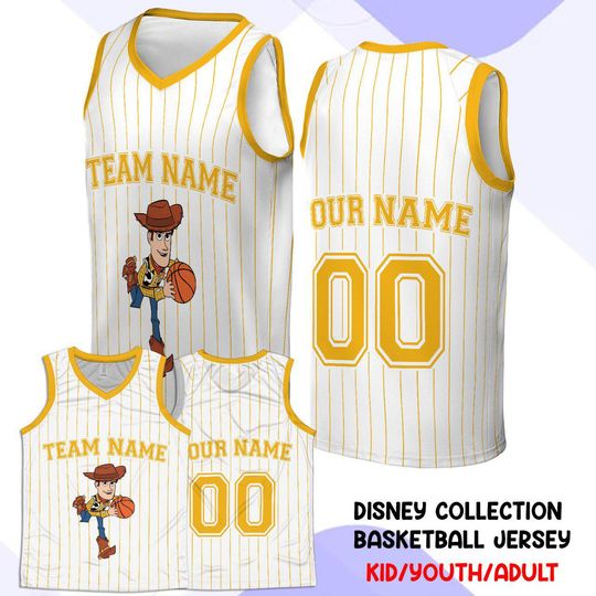 Personalized Disney Woody Basketball Jersey Team Name & Number, Custom Basketball Jersey Game Day Outfit for Basketball Fan Players