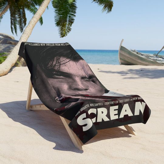 Retro Scream Movie Pool Towel | Vintage Billy Loomis Gift | Retro Scream Bath Towel | Horror Movie Beach Blanket | No You Hang Up