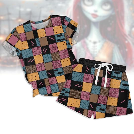 Sally Tshirt And Short Set, Nightmare Before Christmas Merch, Disneyland Trip Shirt, Cosplay Costume Set Of Pajamas, Gift For Her
