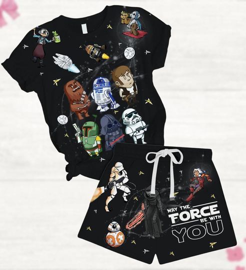 Discover Retro Star Wars Pajamas Set, Star Wars Movie Shirt, Star Wars Characters Fan Shirt, Galaxy's Edge Tee Shirt, Disney Fan Birthday Gift