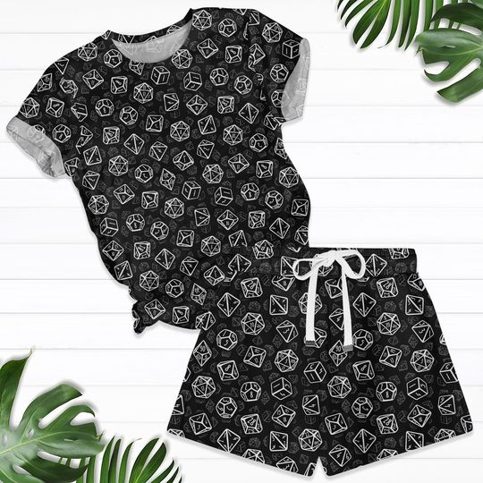 Dungeons And Dragons Pajamas Set, Dnd Tshirt And Short, Family Matching Shirt, Gaming Shirt, Pajamas For Party, Gift For Friends