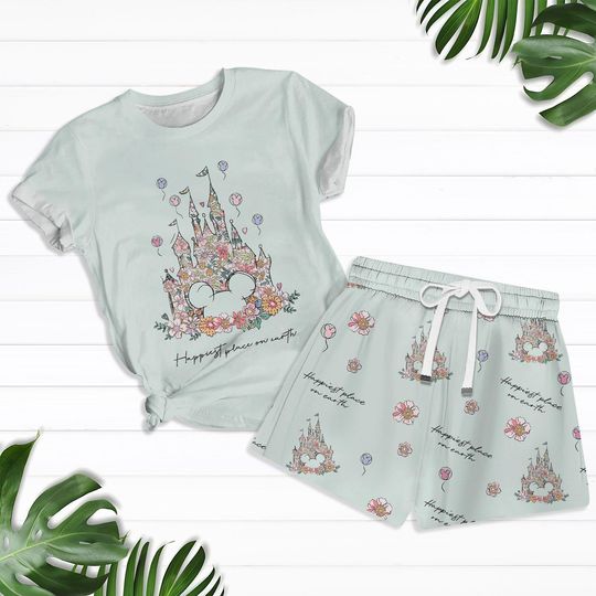 Discover Happiest Place On Earth Shirt And Shorts, Magic Kingdom Tshirt, Disneyland Trip Unisex Shirt, Mickey Shirt For Women, Disneyworld Tee