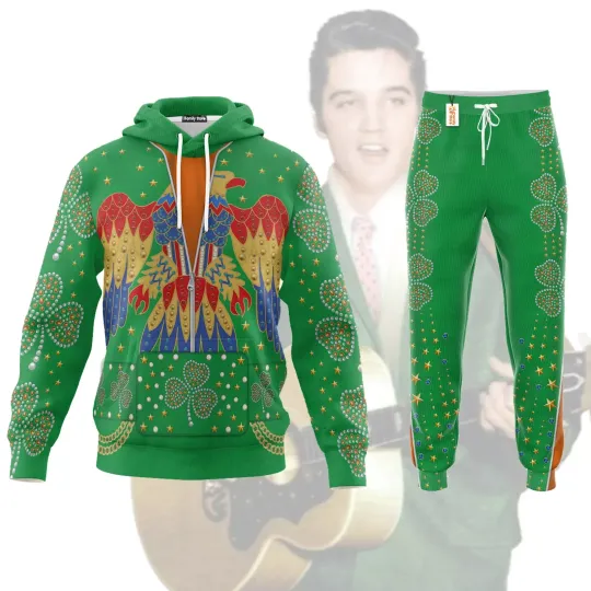 Elvis Presley EAGLE Green - Costume Cosplay Hoodie Sweatpants