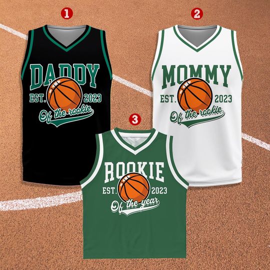 Custom Daddy Mommy Of Rookie Basketball Jersey, Personalized Rookie Of The Year Kid Basketball Jersey, Game Day Outfit, Kids Birthday Jersey