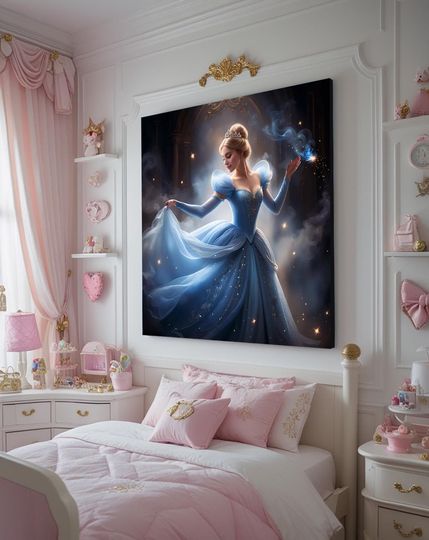 Discover Princess Cinde  Print, Disney Wall Art, Girls Bedroom, Kids Decor