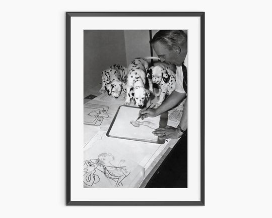 One Hundred and One Dalmatians, Photography Prints, Disney Poster, Retro Poster, Black and White Wall Art, Museum Quality Photography Poster