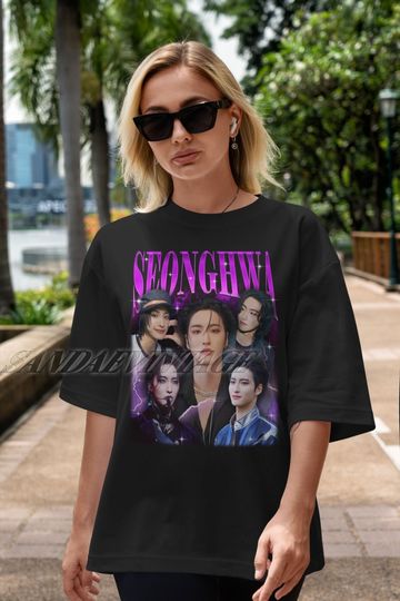 Discover Seonghwa Inspired Vintage Graphic Shirt, Retro Vintage Seonghwa Shirt, Seonghwa Unisex Tshirt, Seonghwa Retro 90s Tee, Kpop Shirt, Kpop Gift