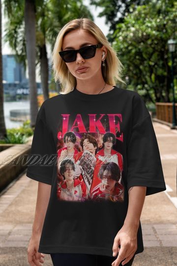 Discover Jake Kpop Tshirt Vintage Unisex Shirt, Jake Fan Tees, Jake Retro 90s Shirt, Jake Gift Merch, Kpop Gift For Birthday, Kpop Shirt