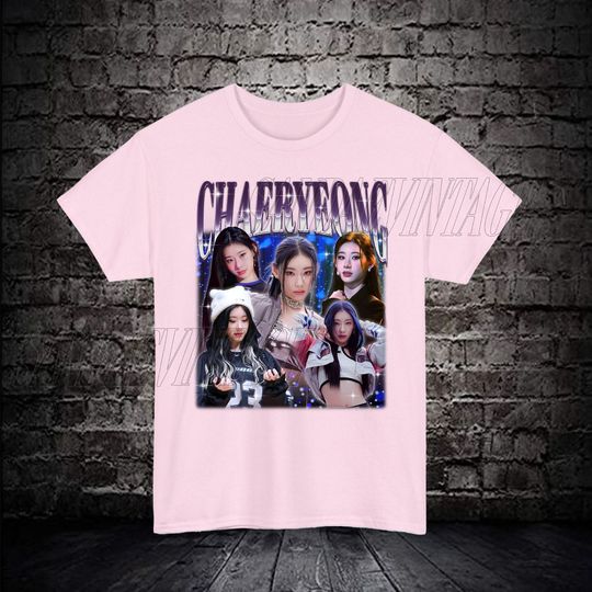Discover Itzy Chaeryeong Retro 90s Bootleg T-shirt, Chaeryeong Unisex Shirt, Chaeryeong Graphic Tee, Kpop Merch, Retro Kpop Tee, Kpop Bootleg Tshirt