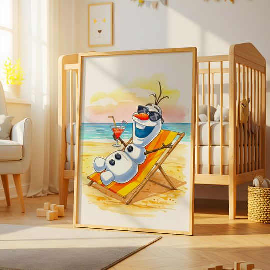 Discover Frozen Olaf Watercolor Wall Art,Disney poster,Frozen Poster, Disney Wall Art,Olaf Print,Girls Room Decor,Nursery Prints,Kids Room decoration