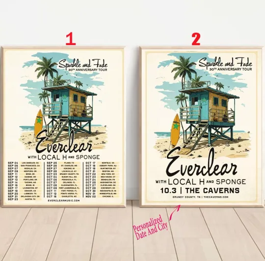 Custom Everclear Announces 30th Anniversary ‘Sparkle and Fade’ Tour 2025 Poster