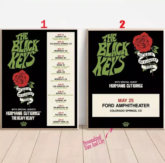 Custom The Black Keys 2025 Tour Poster