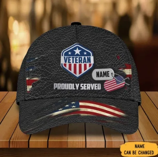 Discover Personalized Proudly Served Veteran Hat Patriotic Military Veteran Hats Gift