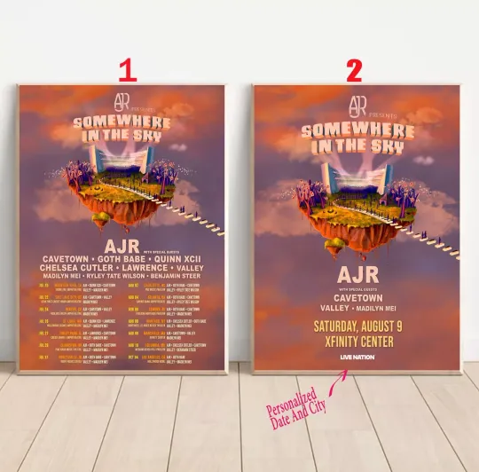 Discover Custom AJR Somewhere In The Sky Tour 2025 Poster