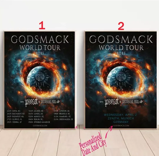 Discover Custom Godsmack World Tour 2025 Poster