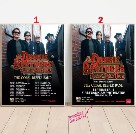 Discover Custom The Doobie Brothers Walk This Road Tour 2025 Poster