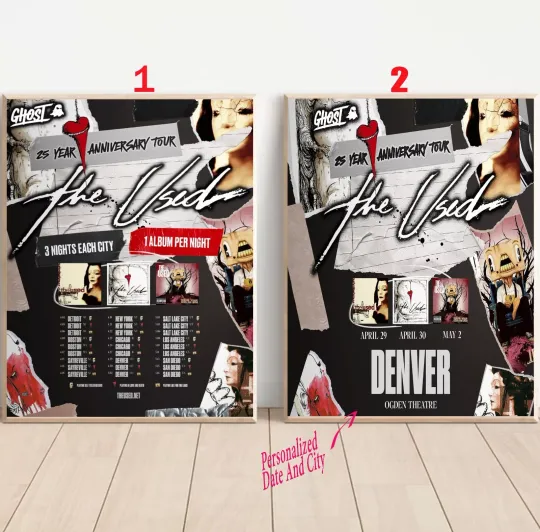 Discover Custom The Used 25 Year Anniversary Tour 2025 Poster