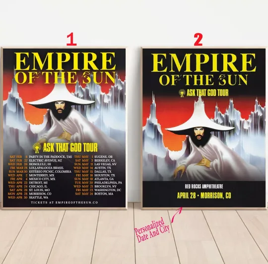 Discover Custom Empire of the Sun Announce 2025 US Tour Poster
