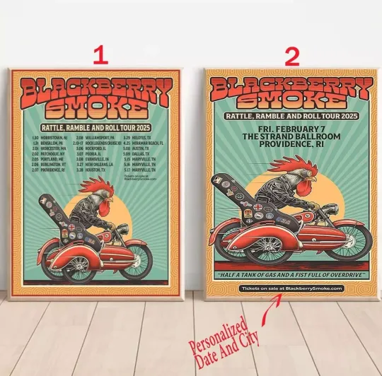 Custom Blackberry Smoke Rattle, Rumble And Roll Tour 2025 Poster