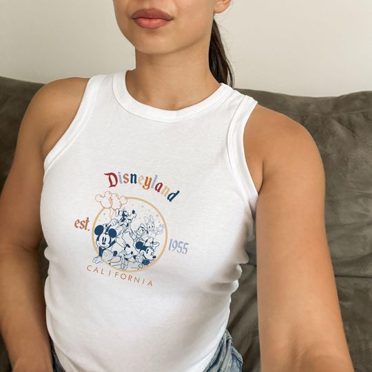 Discover Mickey Cropped Tank Top, Disneyland 1955 Tank Top, Disneyland California Crop Tank Top, Vintage Mickey & Co, Mickey and Minnie Shirt