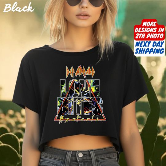 Discover Vintage Def Leppard Hysteria Tour 1988, Def Leppard Journey Crop Top, Journey Summer Stadium Tour 2025 Crop Top, Def Leppard Fan Crop Top