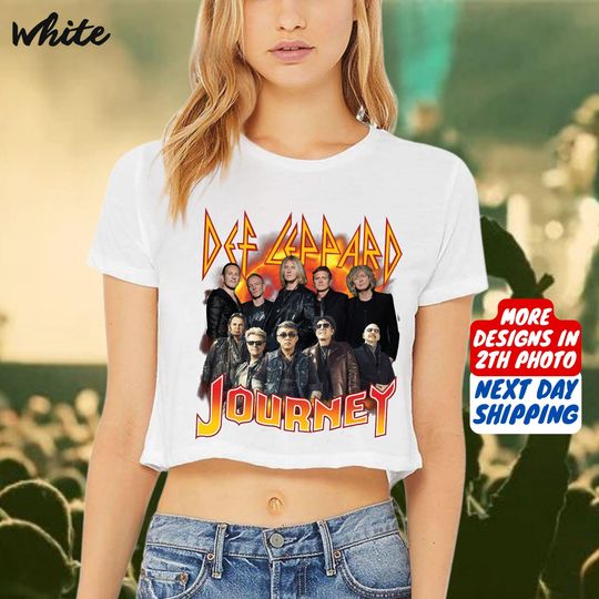 Def Leppard Journey Crop Top, Journey Summer Stadium Tour 2025 Crop Top, Def Leppard Fan Crop Top, Def Leppard And Journey Merch Crop Top