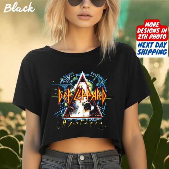 Vintage Def Leppard Hysteria Tour 1988, Def Leppard Journey Crop Top, Journey Summer Stadium Tour 2025 Crop Top, Def Leppard Fan Crop Top