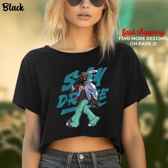 Kendrick Lamar Crop Top, Say Drake Meme Crop Top, LIX Halftime Show Tee, Kendrick Lamar Say Drake Crop Top, They Not Like Us