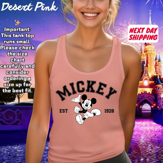 Mickey Mouse Est 1928 Tank Top, Mickey and Friends Tank Tops, Disneyworld Shirt, Retro Disney Family Matching Trip Shirt, Disney Trip Shirt