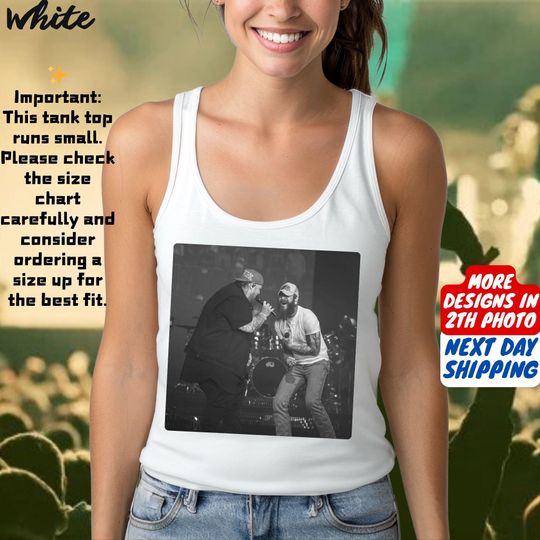 Vintage Post Malone Tank Top, Jelly Roll And Post Malone Tank Top, Post Malone Tour, Big Ass Stadium Tour,Posty 2025 Tour Tank Top