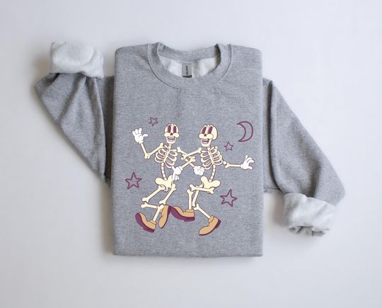 Discover Dancing Skeletons Sweatshirt, Cute Funny Halloween Sweaters, Womens Sweatshirts, Best Friends Sweatshirts, Matching Sweaters, Fall Sweaters