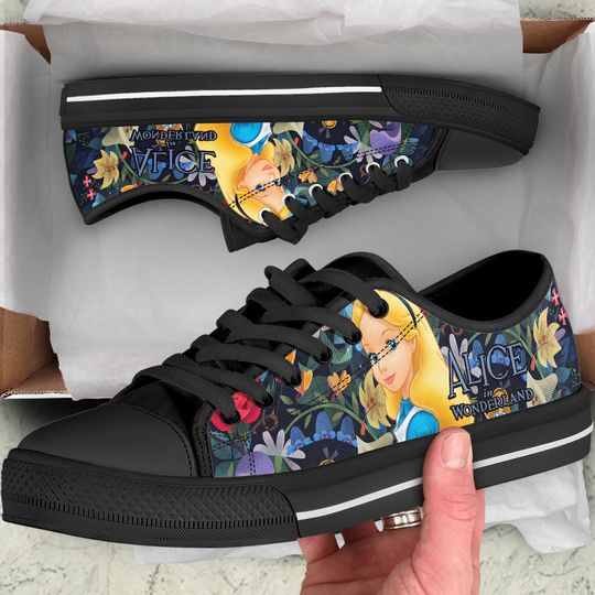 Alice in Wonderland Low Top Sneakers, Alice in Wonderland Shoes