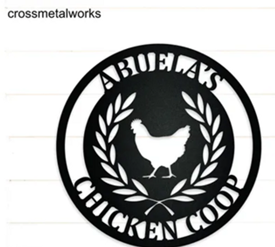 Custom Chicken Coop Metal Sign, Personalized Metal Name Sign, Farmhouse Decor, Anniversary Gift, Barn Decor, Chicken Lover Gift, Hen House