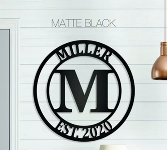 Personalized family name metal monogram sign, last name sign, metal initial, personalized wedding monogram, custom anniversary gift