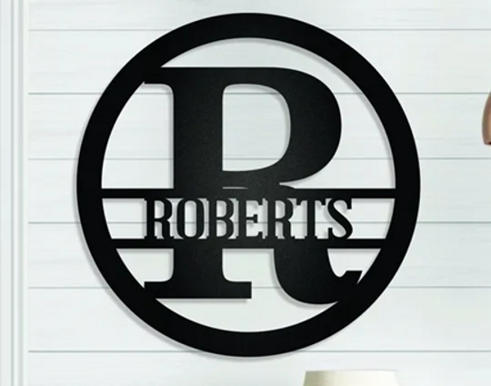 Personalized family name metal monogram sign, last name sign, metal initial, personalized metal wall art, personalized wedding monogram gift