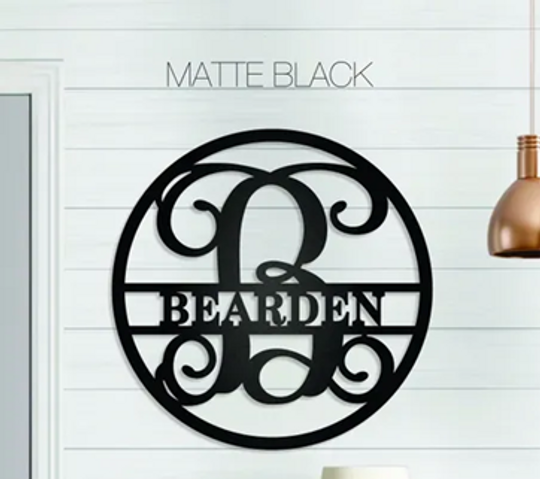 Personalized Family Name Metal Monogram, Last Name Sign, Initial, Door Hanger, Housewarming Gift, Wedding Monogram, Anniversary, Closing