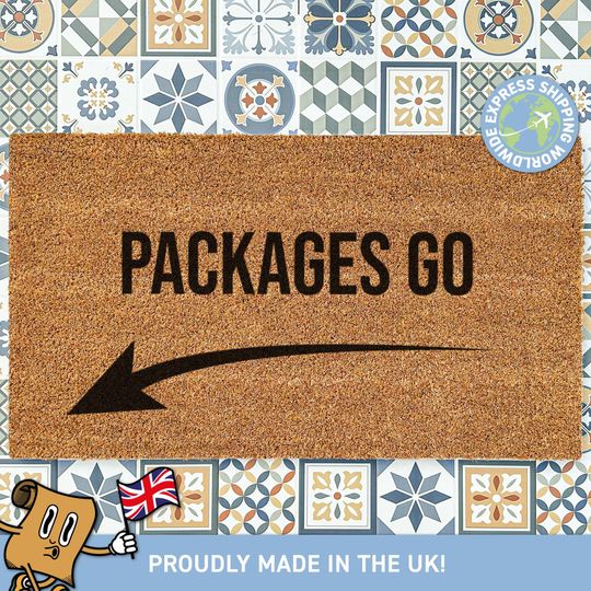 Amazon Packages Go Here Doormat, Custom Welcome Doormat, Funny Amazon Packages Welcome Rug, Housewarming Gift, New Home Gift, Gift Idea